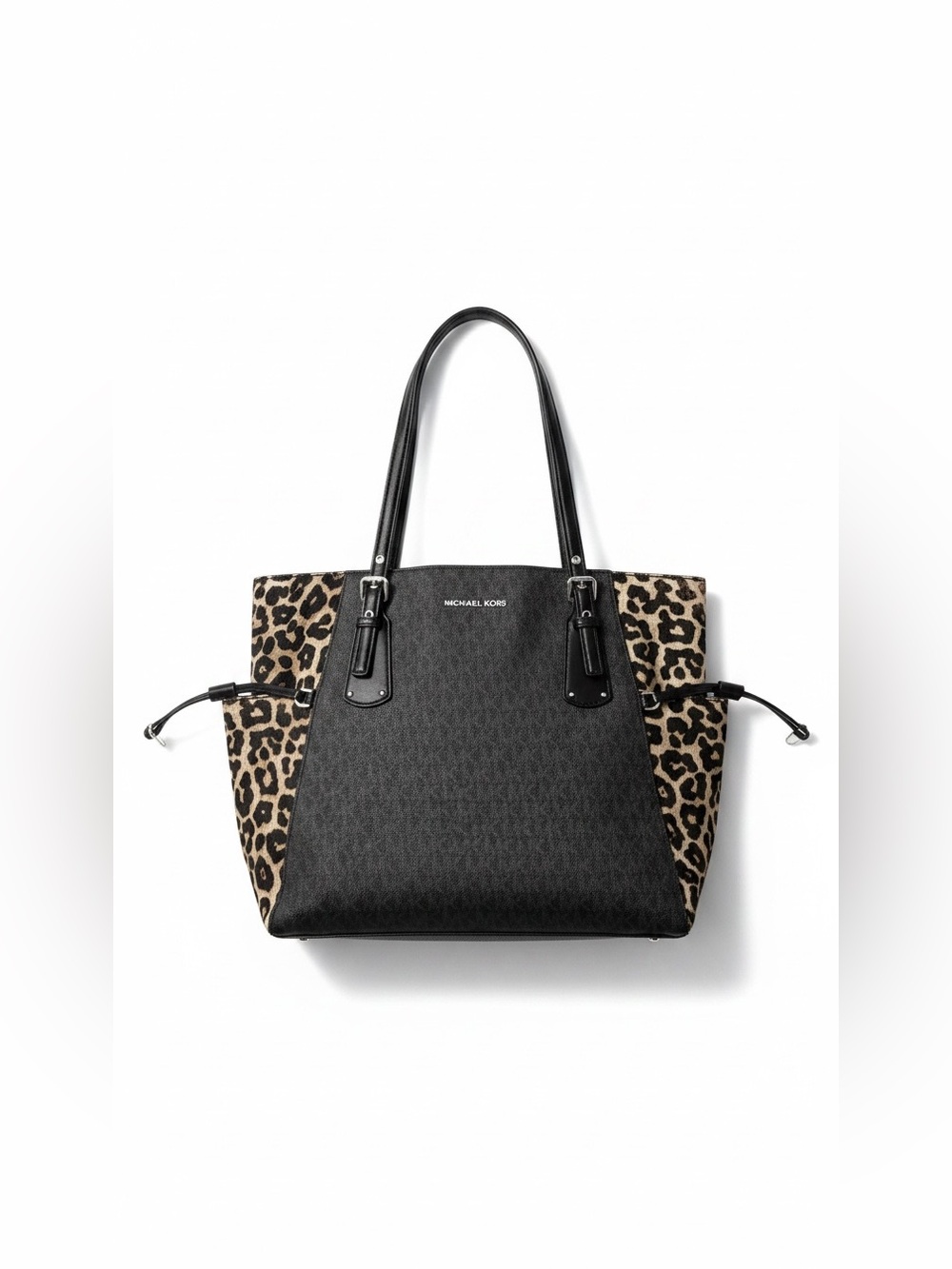 Michael Kors Black Tote with Leopard-Print Panels and Matching Wallet - Picture 5 of 11